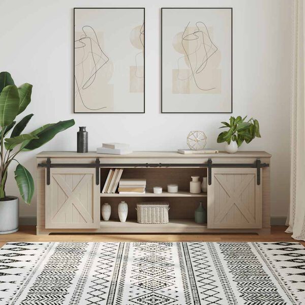 vidaXL Kit p/ porta de arm&aacute;rio deslizante 183 cm a&ccedil;o carbono