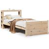 vidaXL Estrutura de cama com cabeceira 90x200 cm pinho maci&ccedil;o