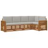 vidaXL Conjunto de Sof&aacute;s para Exterior 5 unid. Cinza Natural e Claro