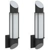 vidaXL Candeeiros de parede p/ exterior 2 pcs a&ccedil;o inoxid&aacute;vel preto