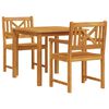 vidaXL Conjunto de Jantar para Jardim 3 unid. Castanho