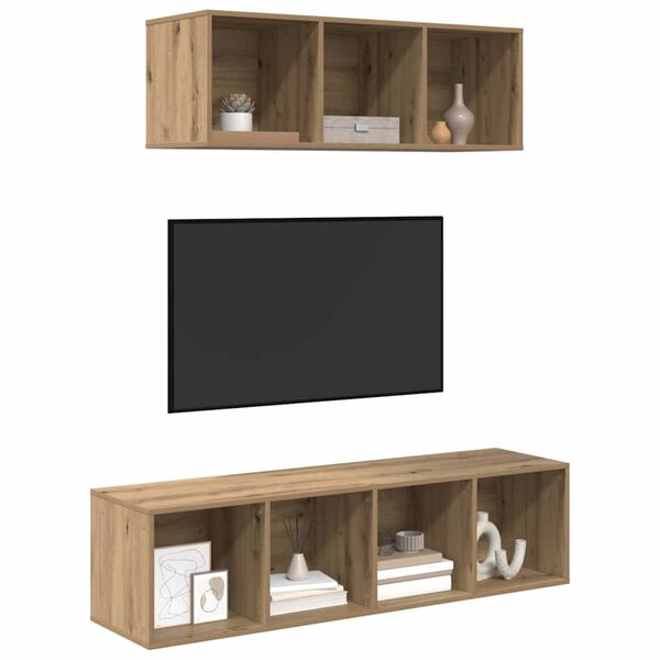 vidaXL Conjunto de m&oacute;vel de TV 2 pcs Carvalho Artesanal