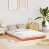 vidaXL Estrutura de cama 140x200 cm madeira pinho maci&ccedil;a castanho cera
