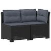 vidaXL Sof&aacute; de Jardim 2 Lugares com Almofadas Look Rattan PP Antracite