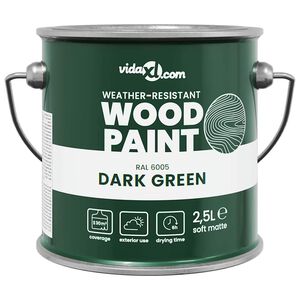 vidaXL Tinta para madeira Verde 2,5 L Impress&atilde;o em parede