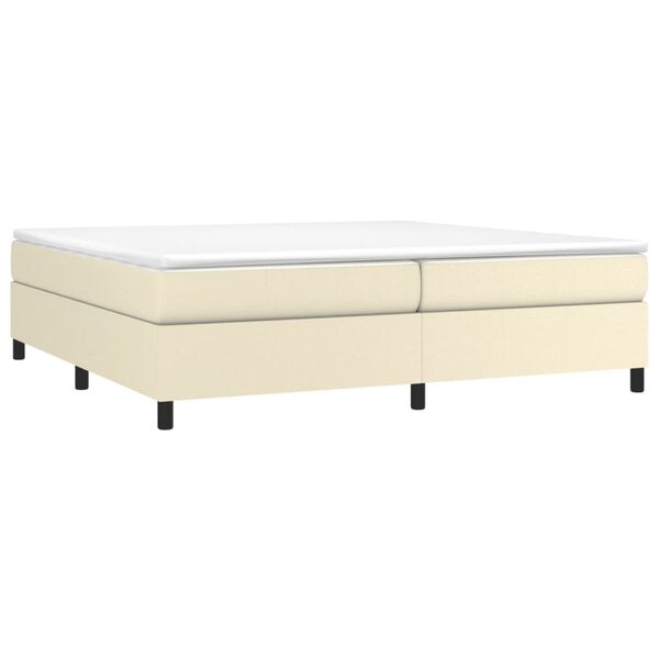 vidaXL Cama com molas/colch&atilde;o 200x200 cm couro artificial cor creme