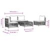 vidaXL 5 pcs conjunto lounge de jardim com almofadões aço antracite