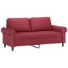 vidaXL 2 pcs conjunto sof&aacute;s c/ almofadas couro artif. vermelho tinto