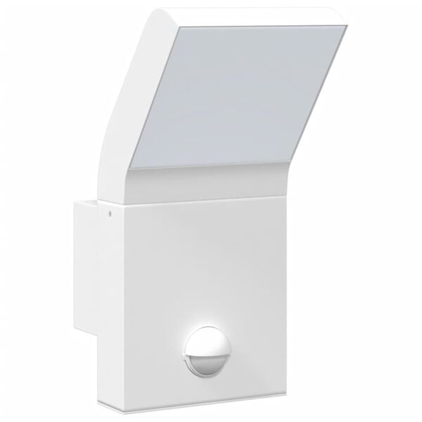 vidaXL Candeeiros parede LED exterior c/ sensor 2 pcs alum&iacute;nio branco