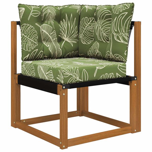 vidaXL Almofada para Sof&aacute; Externo 3 pcs Design de Folha Poli&eacute;ster