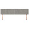 vidaXL Cabeceira de cama c/ abas veludo 183x16x78/88 cm cinzento-claro