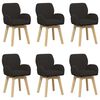 vidaXL Cadeiras de Jantar Girat&oacute;rias 6 unid. Boucl&eacute; Preto