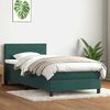 vidaXL Cama box spring c/ colch&atilde;o e LED verde-escuro 80x210 cm veludo