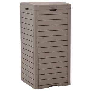 vidaXL Caixote do lixo p/ exterior 41x41x86 cm PP castanho-claro
