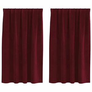 vidaXL Cortinas opacas 2 pcs Vinho Vermelho 140 x 140 cm Veludo