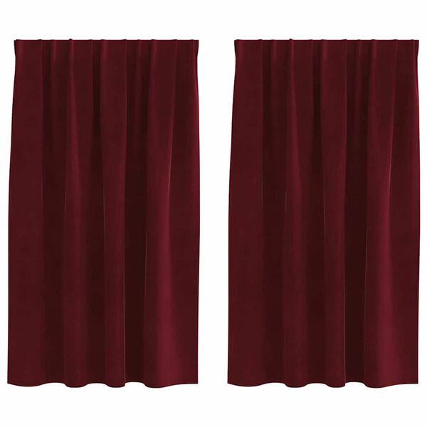 vidaXL Cortinas opacas 2 pcs Vinho Vermelho 140 x 140 cm Veludo