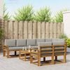 vidaXL Conjunto de Sof&aacute;s para Exterior 9 pcs Cinza Natural e Claro
