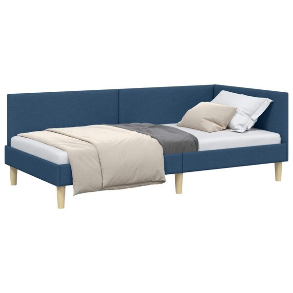 vidaXL Estrutura de Cama de Canto com cabeceira Azul 80 cm x 200 cm