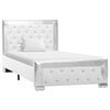 vidaXL Estrutura de cama 90x200 cm couro artificial branco