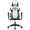 vidaXL Cadeira gaming couro artificial branco e preto