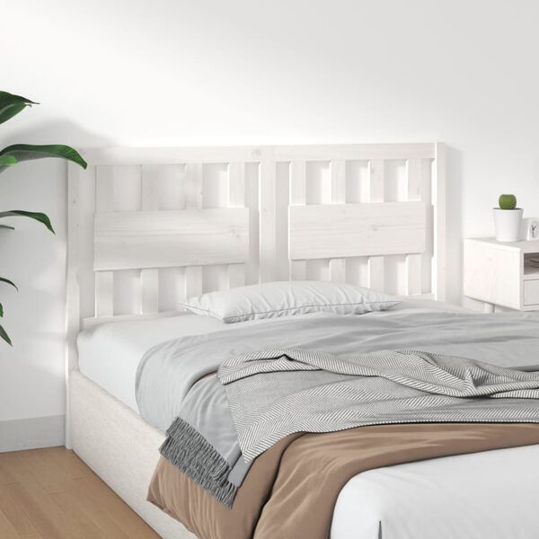 vidaXL Cabeceira de cama 125,5x4x100 cm madeira de pinho maci&ccedil;a branco