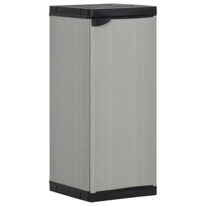 vidaXL Arm&aacute;rio arruma&ccedil;&atilde;o jardim c/ 1 prateleira 35x40x85cm cinza/preto