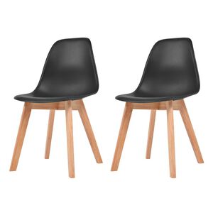 vidaXL Cadeiras de jantar 2 pcs pl&aacute;stico preto