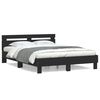 vidaXL Estrutura cama c/ cabeceira 150x200 cm derivados madeira preto