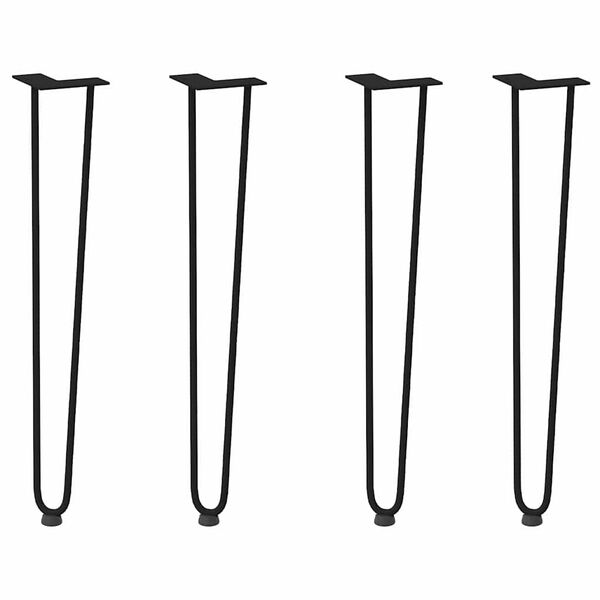 vidaXL Pernas de grampo para mesas de console para mesa de console 4 peças Preto 72 cm Aço maciço