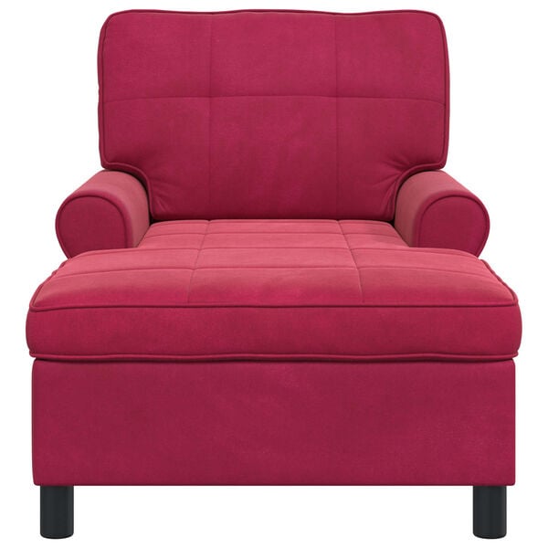 vidaXL Chaise Lounge Vinho Vermelho 91 x 157 x 91 cm Veludo