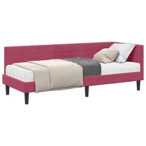 vidaXL Estrutura de Cama de Canto com Colch&atilde;o 2 unid. Verde Veludo
