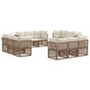 vidaXL Conjunto de Sof&aacute; de Jardim 12 pcs Bege vime PE