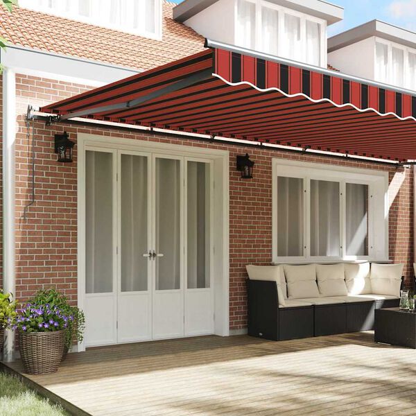 vidaXL Toldo Retr&aacute;til laranja e castanho 600 &times; 350 cm