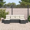 vidaXL Conjunto de Sofá de Jardim 6 pcs Preto Rattan Sintético