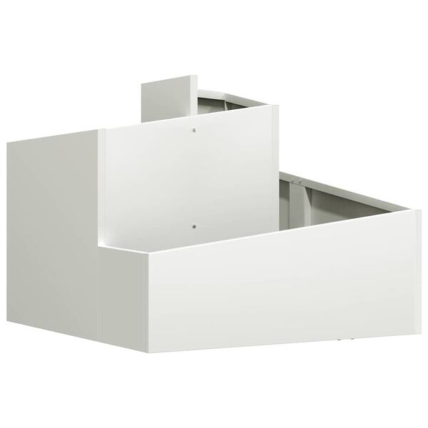 vidaXL Vaso de Jardim Branco 60 x 60 x 50 cm A&ccedil;o laminado a frio