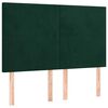 vidaXL Cama box spring c/ colch&atilde;o/LED 140x190 cm veludo verde-escuro