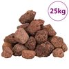vidaXL Pedras vulc&acirc;nicas 25 kg 3-5 cm vermelho
