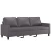 vidaXL Sof&aacute; de 3 lugares 180 cm couro artificial cinza