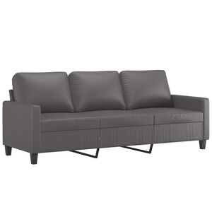 vidaXL Sof&aacute; de 3 lugares 180 cm couro artificial cinza