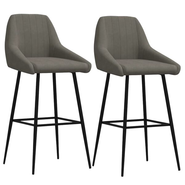 vidaXL Bancos de bar 2 pcs veludo cinzento-escuro