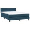 vidaXL Cama com molas/colch&atilde;o 140x210 cm veludo azul-escuro