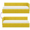 vidaXL Estrutura de Cama de Canto com Colch&atilde;o 2 pcs Amarelo Veludo