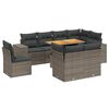 vidaXL 9 pcs conjunto sof&aacute;s p/ jardim com almofad&otilde;es vime PE cinzento