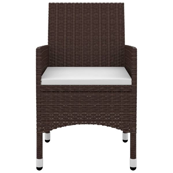 vidaXL 7 pcs conjunto de jantar p/ jardim c/ almofad&otilde;es vime PE/vidro