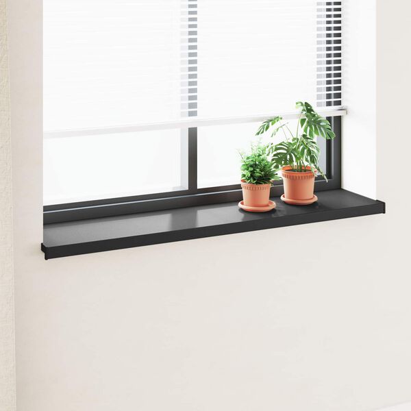 vidaXL Soleira de Janela Preto com Textura de Madeira PVC