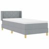 vidaXL Cama Box com colch&atilde;o Cinzento-claro 200 x 90 cm Poli&eacute;ster