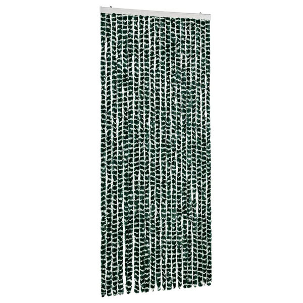 vidaXL Cortina anti-insetos 90x220 cm chenille verde e branco