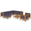 vidaXL 10 pcs conjunto lounge de jardim c/ almofad&otilde;es ac&aacute;cia maci&ccedil;a