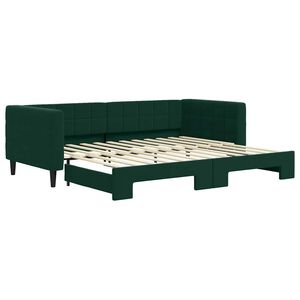vidaXL Sof&aacute;-cama com gavet&atilde;o 90x200 cm veludo verde-escuro