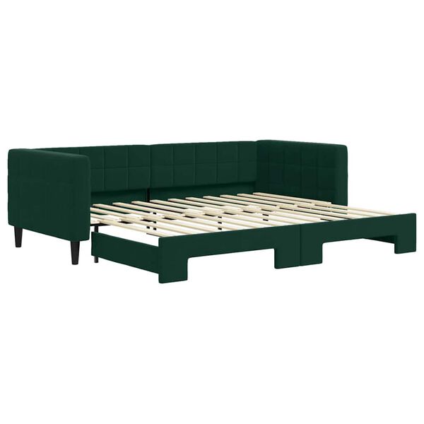 vidaXL Sof&aacute;-cama com gavet&atilde;o 90x200 cm veludo verde-escuro